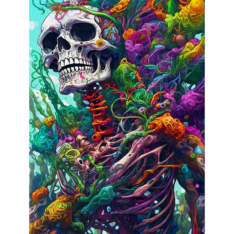 Paint By Numbers Kit - Flower Skull
