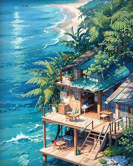 Paint By Numbers Kit - Seaside Villa