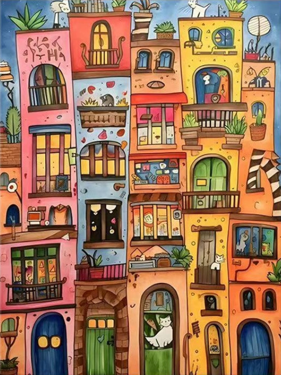 Paint By Numbers Kit - Colorful Community 2