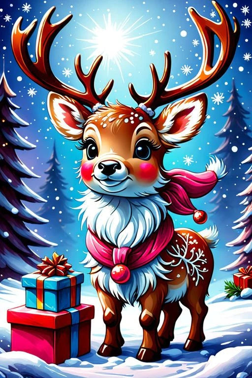 Paint By Numbers Kit - Christmas Elk