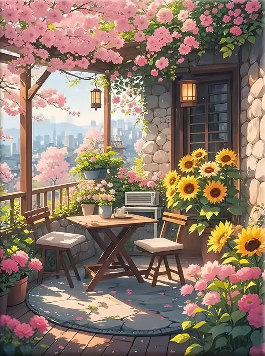 Painting By Numbers Kit - Courtyard