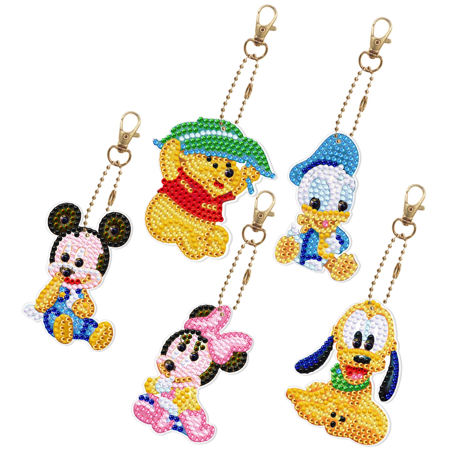 DIY Diamond Painting Craft Keychain - Mickey and Donald Duck
