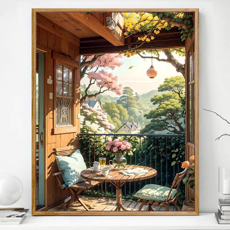 Paint By Numbers Kit - Balcony on the tree house 12