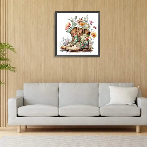 DIY 5D Diamond Painting Kit - Flower Boots