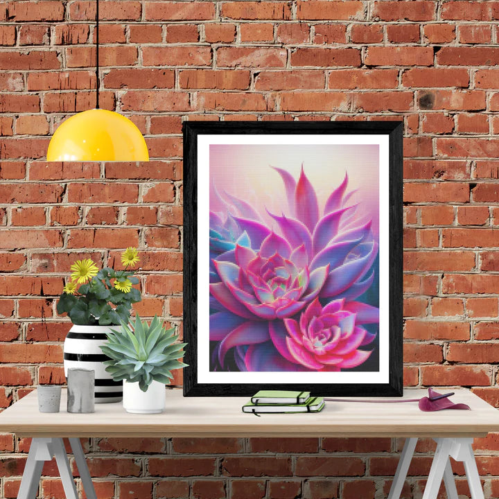 DIY 5D Diamond Painting Kit - Beautiful Pink Succulent