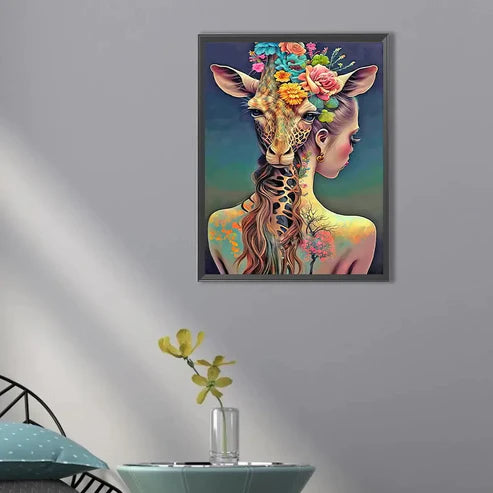 DIY 5D Diamond Painting Kit - Tattoo Girl & Leapord Painting