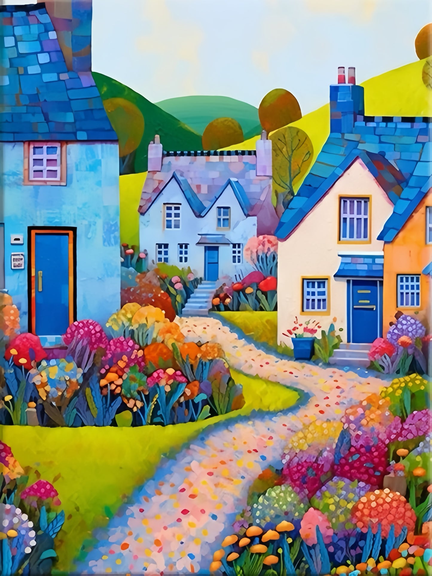 Painting By Numbers Kit - Abstract Colorful Town