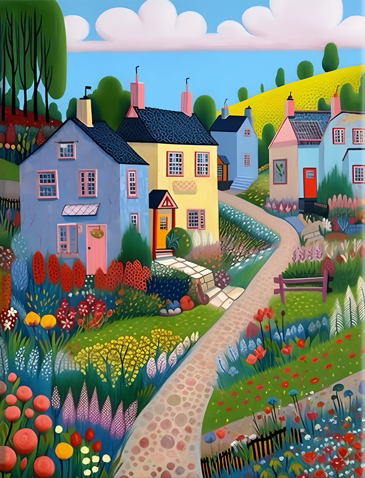Painting By Numbers Kit - Abstract Colorful Town