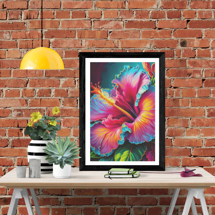 DIY 5D Diamond Painting Kit - Vibrant Hibiscus