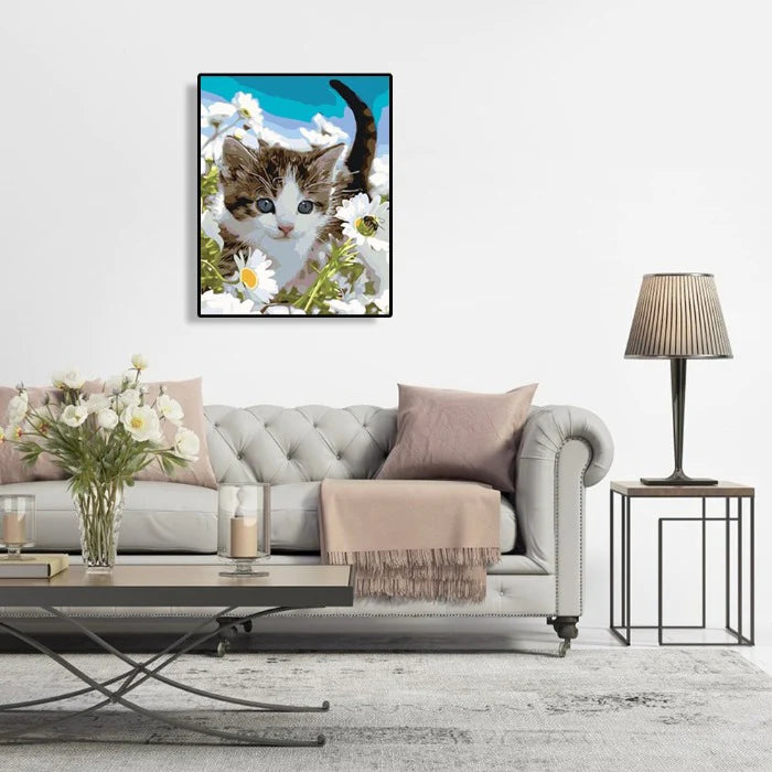 Paint By Numbers Kit - Cat In The Flowers