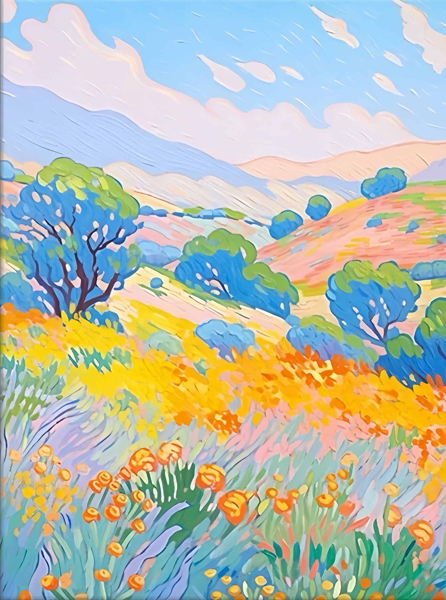 Painting By Numbers Kit - Abstract Colorful Landscape