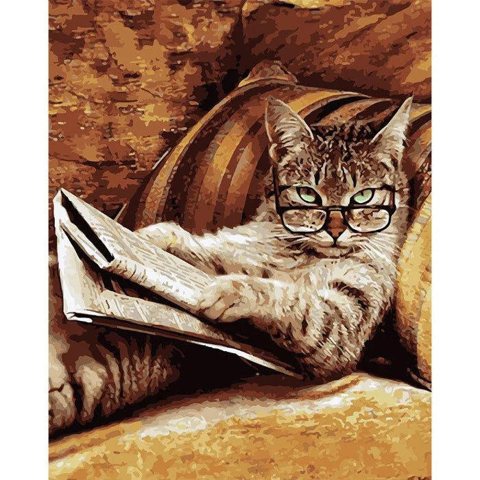 Paint By Numbers Kit - Glasses Cat