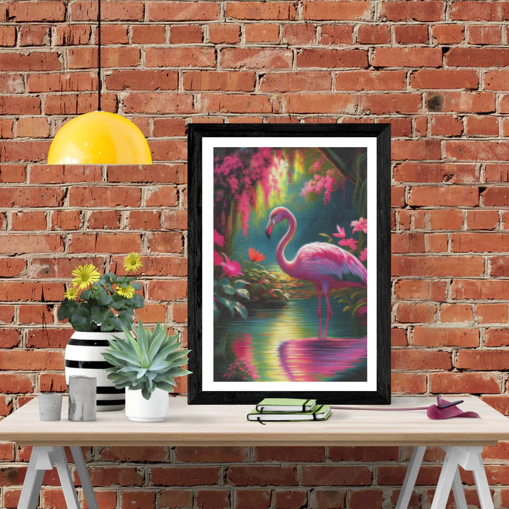 DIY 5D Diamond Painting Kit - Flamingo Reflections