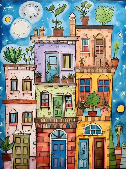 Paint By Numbers Kit - Colorful community
