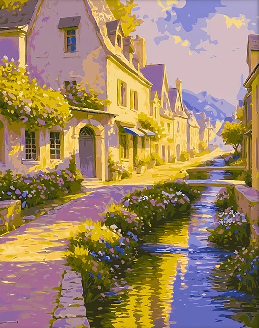 Painting By Numbers Kit - Town Scenery