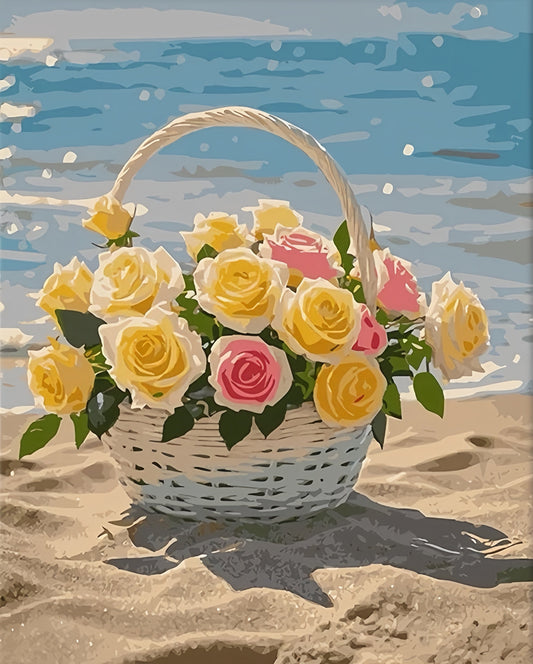 Painting By Numbers Kit - Flowers On The Beach