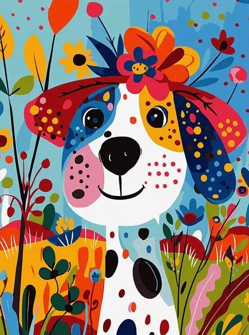 Painting By Numbers Kit - Abstract Dog