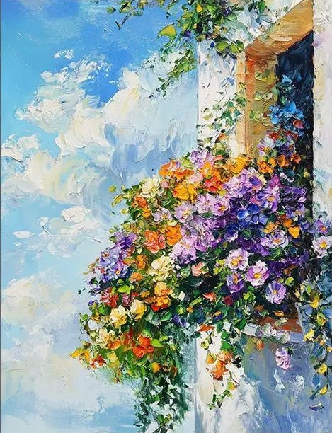 Painting By Numbers Kit - Flowery Window