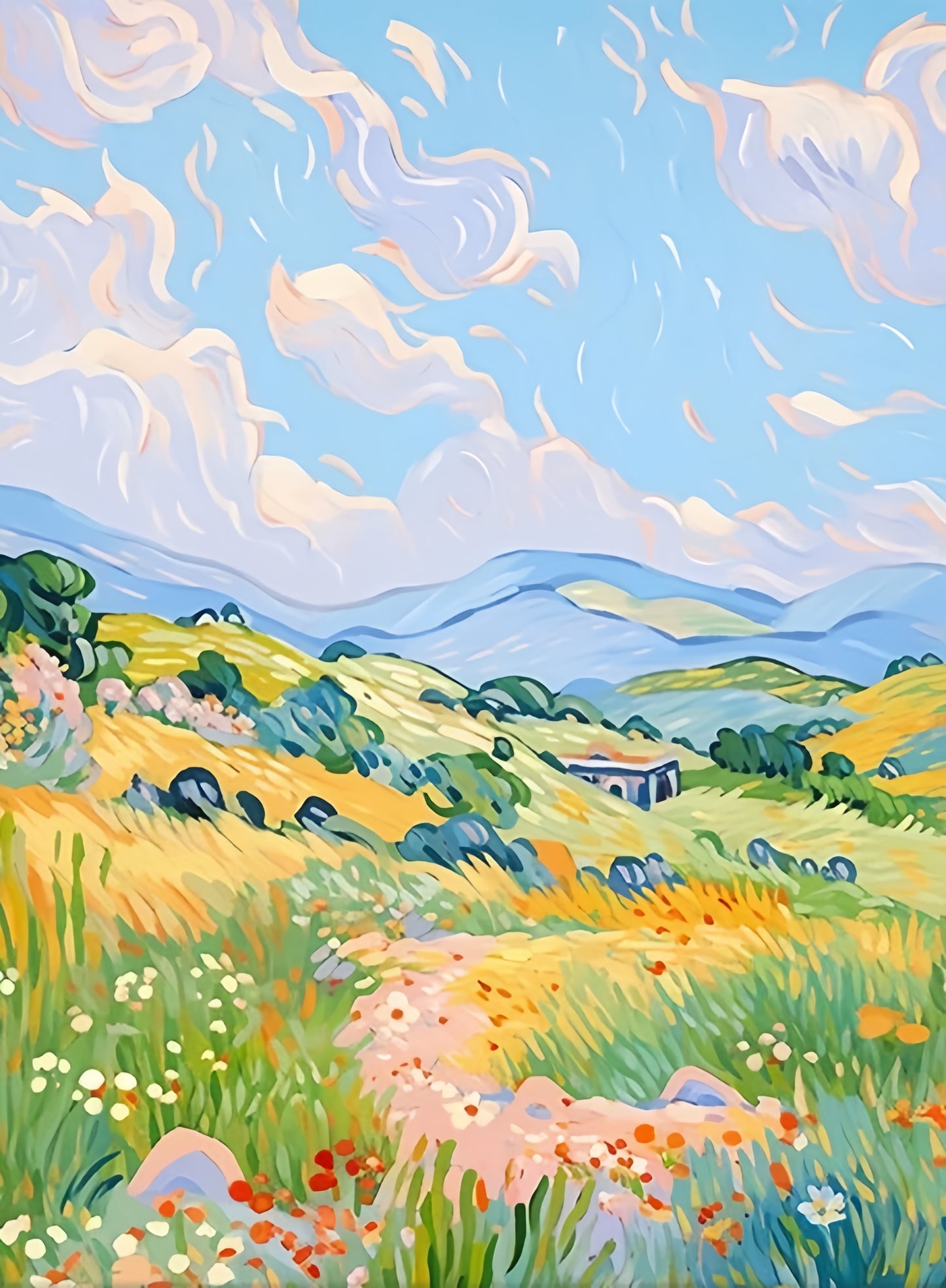 Painting By Numbers Kit - Abstract Colorful Landscape