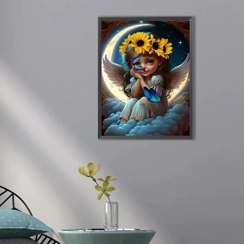 DIY Diamond Painting Kit - Little Angle Sunflower Butterfly Painting