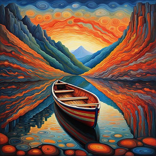 Painting By Numbers Kit - Abstract Sailboats