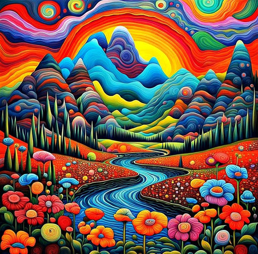 Painting By Numbers Kit - Abstract Landscape