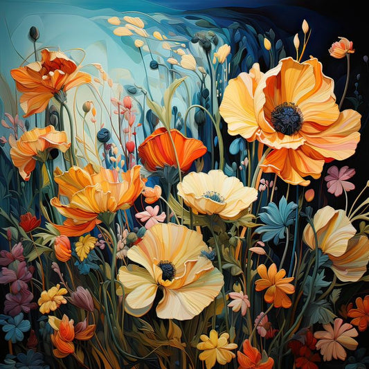 Painting By Numbers Kit - Flowers