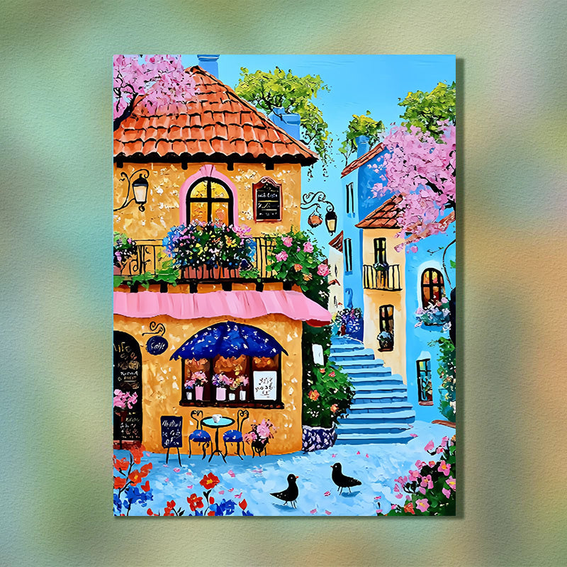 Painting By Numbers Kit - Seaside Townscape