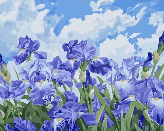 Painting By Numbers Kit - Purple Flowers