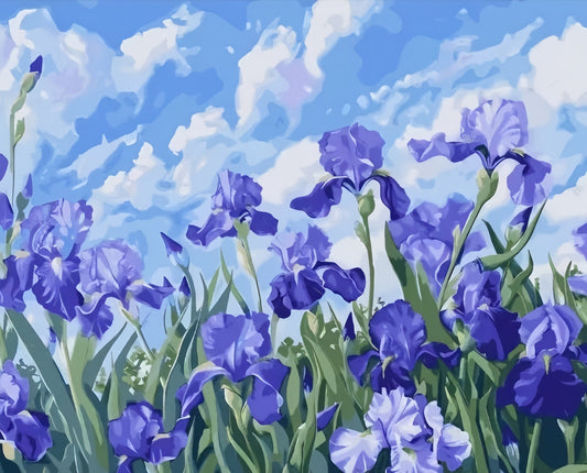 Painting By Numbers Kit - Purple Flowers