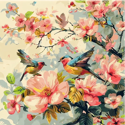 Painting By Numbers Kit - Flowers And Birds