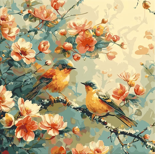 Painting By Numbers Kit - Flowers And Birds