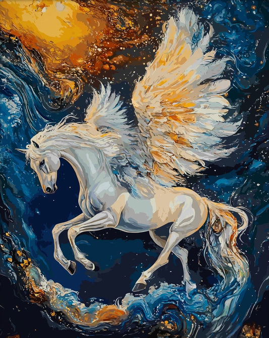 Painting By Numbers Kit - Horses With Wings