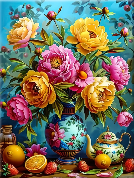 Painting By Numbers Kit - Colorful Flowers