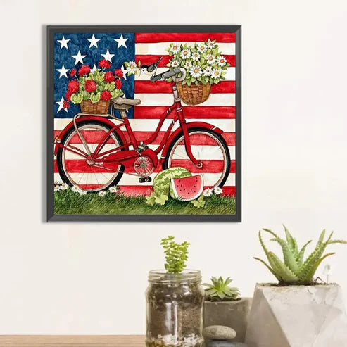 DIY 5D Diamond Painting Kit - Flag Bike