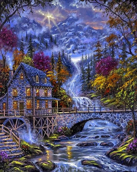 DIY 5D Diamond Painting Kit - Mountain Cabin
