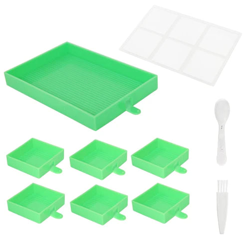 7pcs Diamond Painting Beads Storage Tray Kits (With Lid)