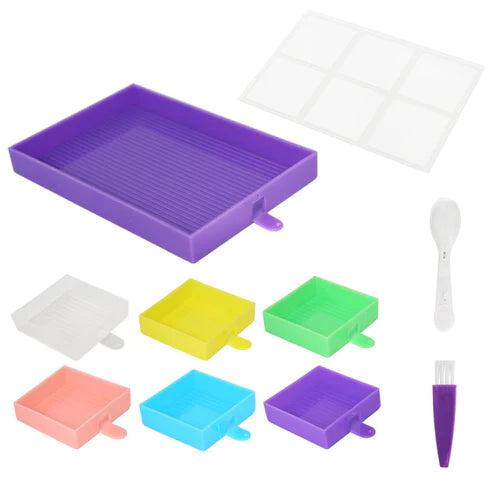 7pcs Diamond Painting Beads Storage Tray Kits (With Lid)