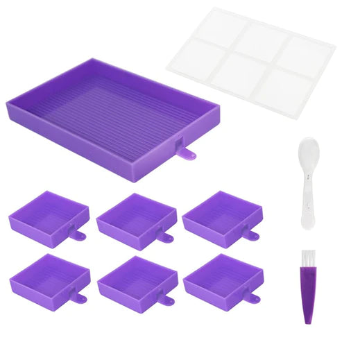 7pcs Diamond Painting Beads Storage Tray Kits (With Lid)