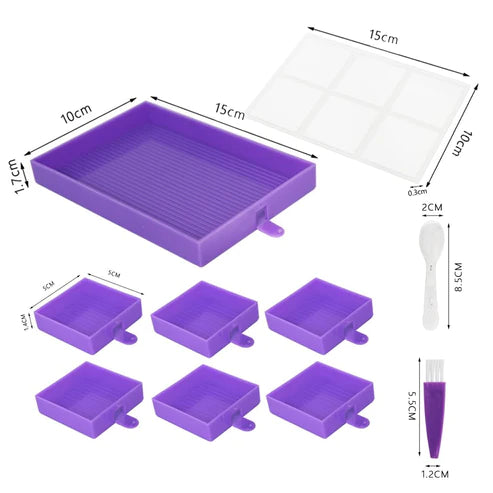 7pcs Diamond Painting Beads Storage Tray Kits (With Lid)