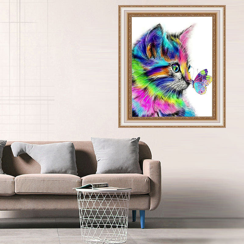 DIY Diamond Painting Kit - Cat and Butterfly