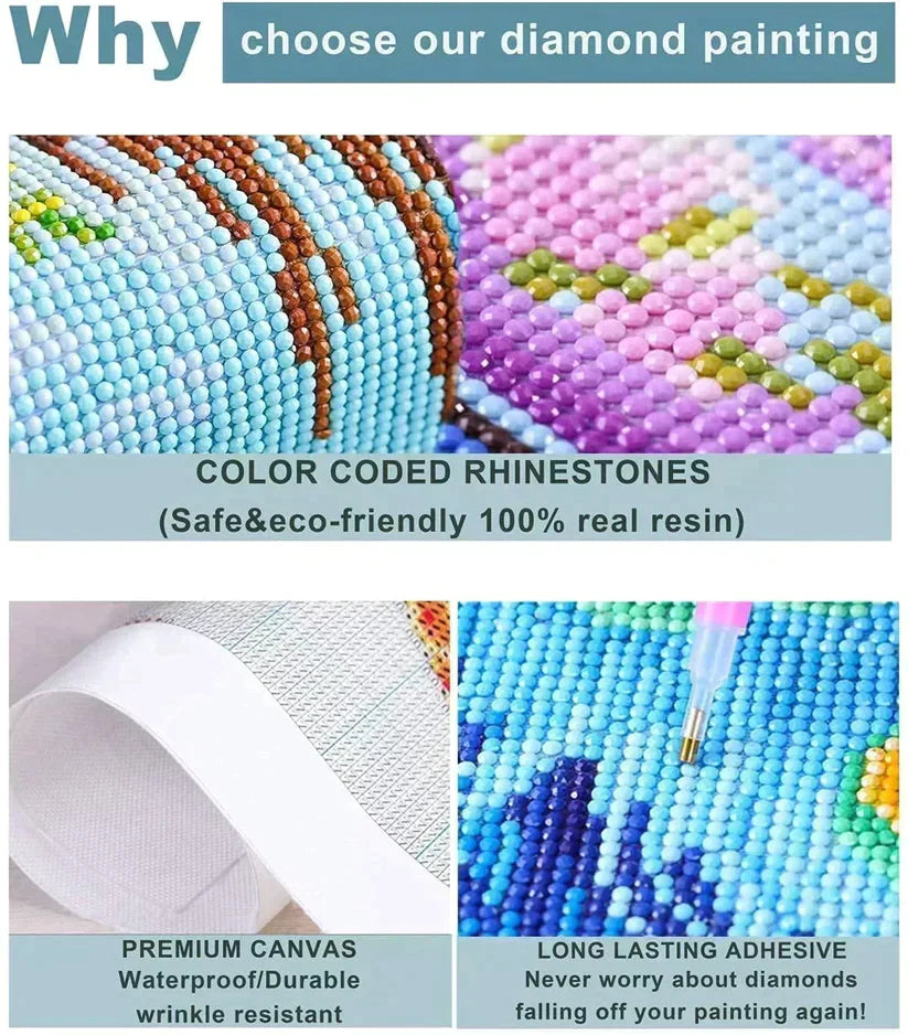 DIY 5D Diamond Painting Kit - Flower Frame Cat