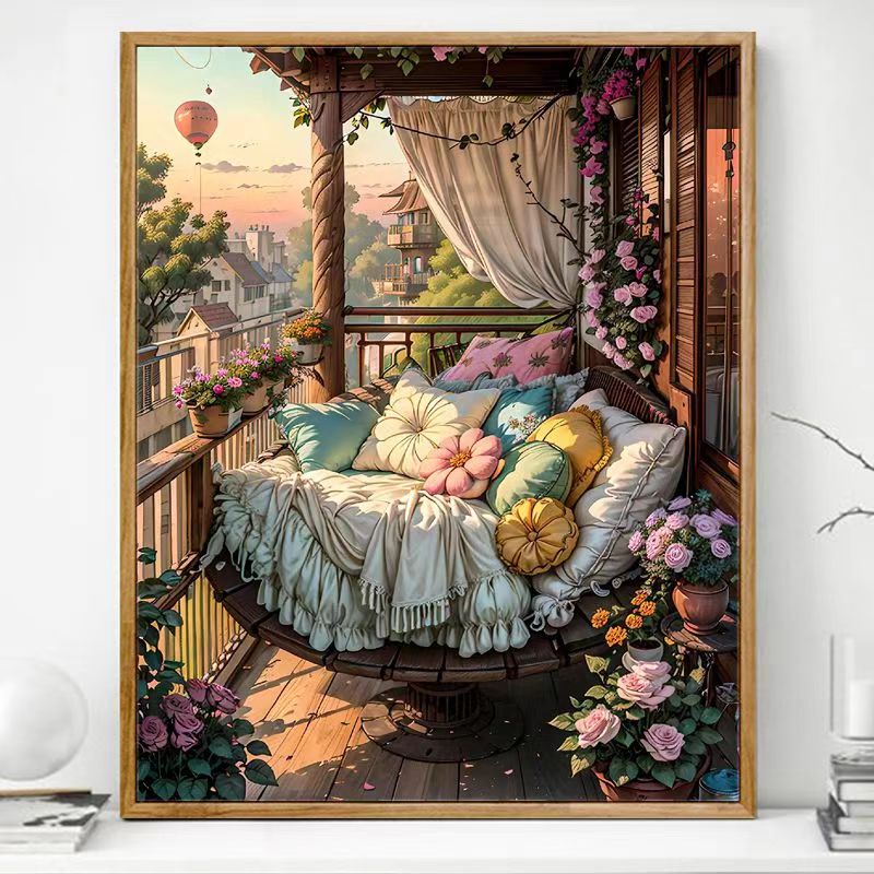 Paint By Numbers Kit - Balcony on the tree house 8