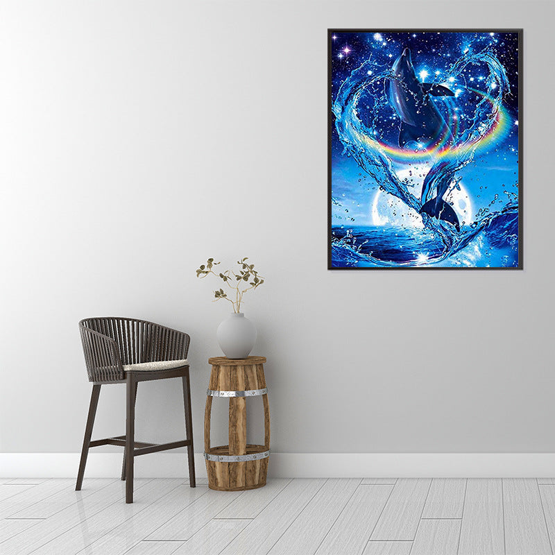 DIY Diamond Painting Kit - Round Drills Ocean Whales 30*40CM