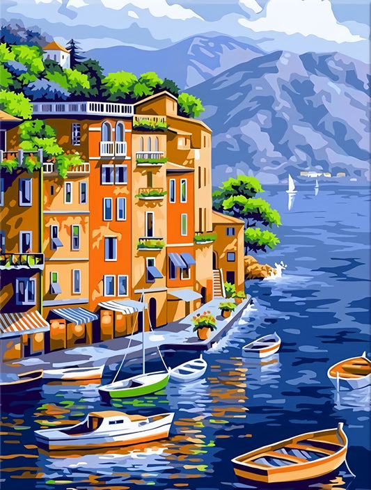 Painting By Numbers Kit - Seaside Town