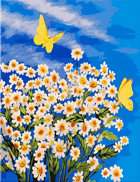 Painting By Numbers Kit - Flowers and Butterflies