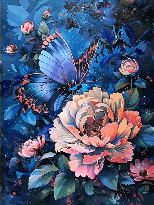 Painting By Numbers Kit - Flowers and Butterflies
