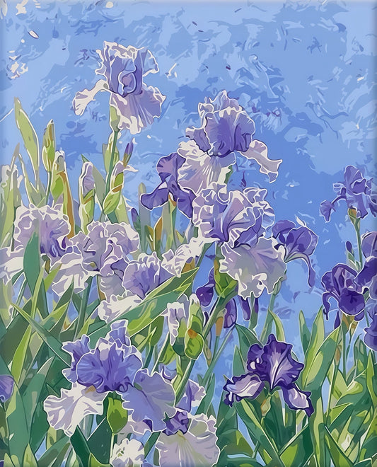 Painting By Numbers Kit - Purple Flowers