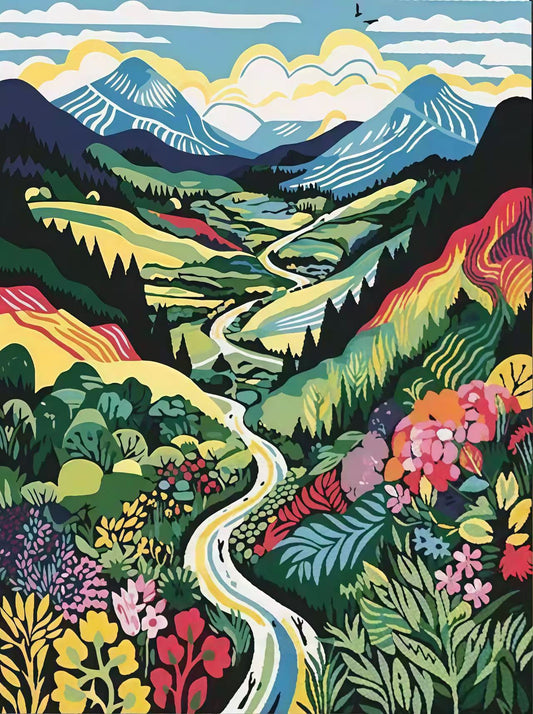 Painting By Numbers Kit - Abstract Landscape