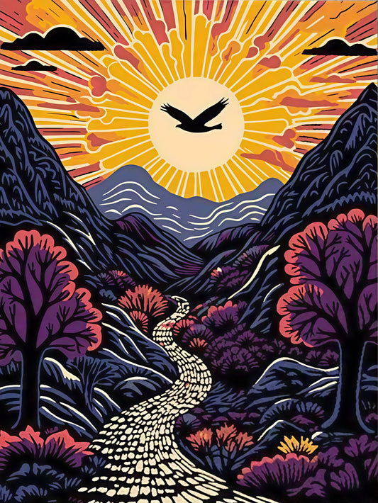 Painting By Numbers Kit - Abstract Landscape